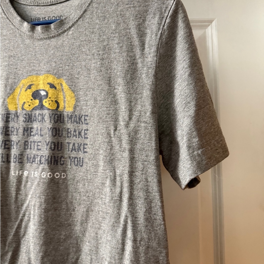 Life Is Good Gray T-Shirt Dog Design Every Snack You Bake Women’s Sz M - Picture 7 of 10